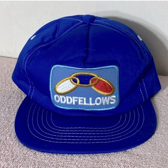 Vintage Blue Oddfellows Foam Trucker Hat - Picture 1 of 9